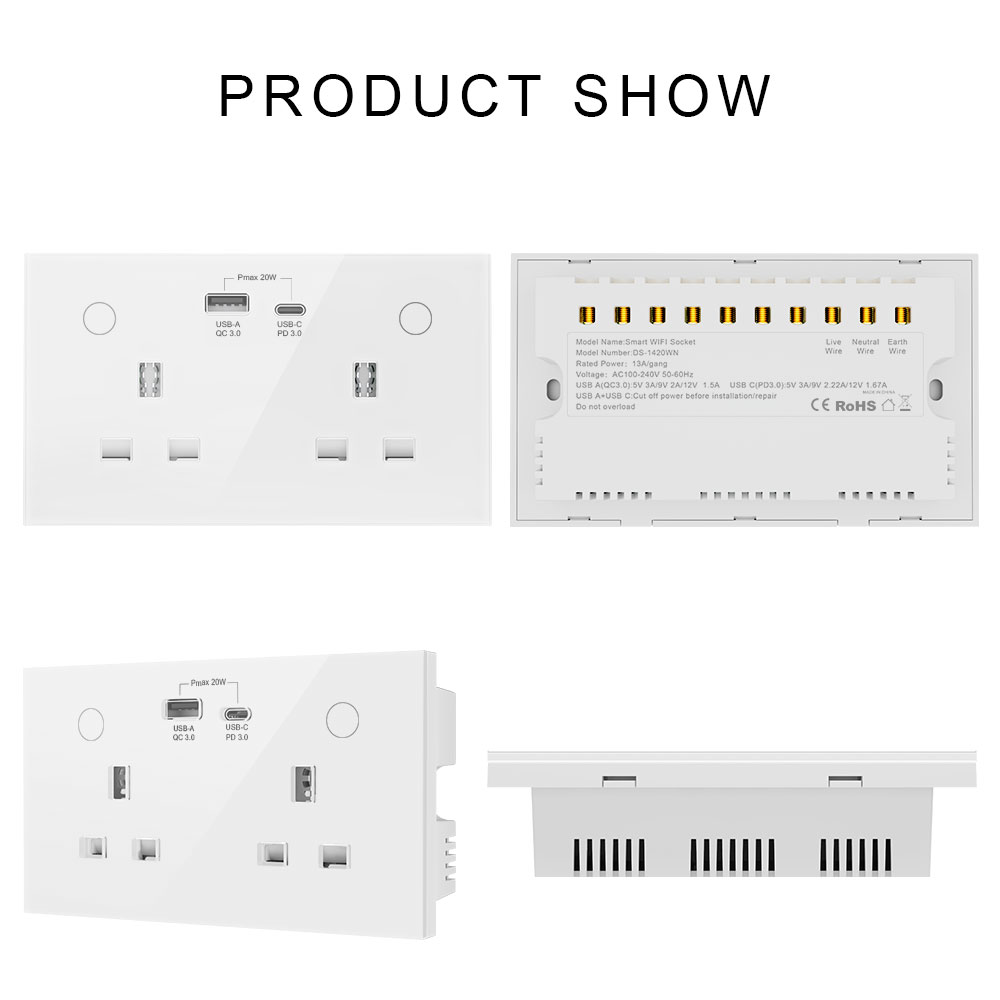 UK Standard Smart Socket DS-1420WN – OEM/ODM British Standard Outlet