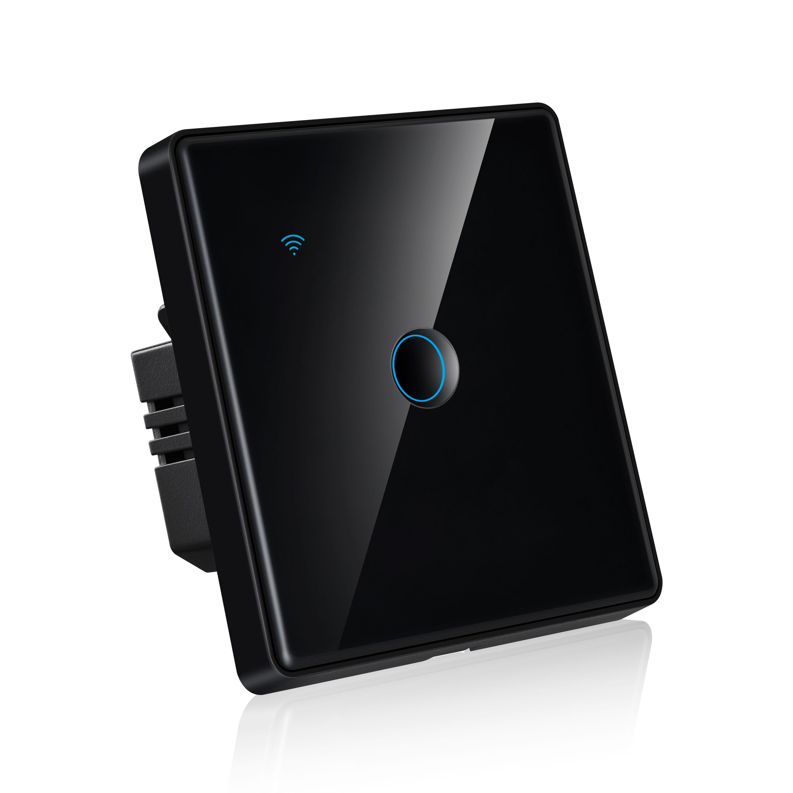2.5D glass switch black 45 degree view
