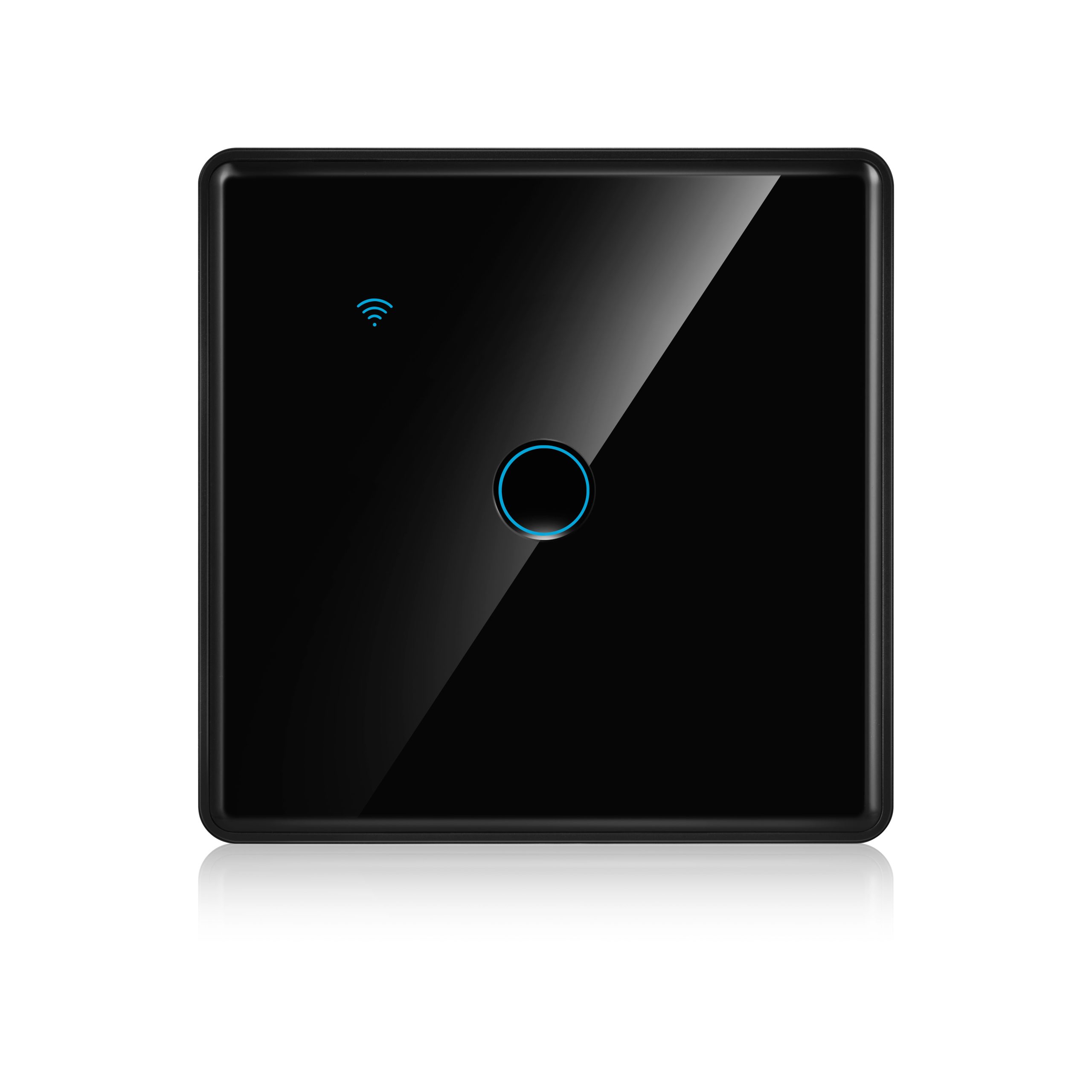 2.5D glass switch black front view