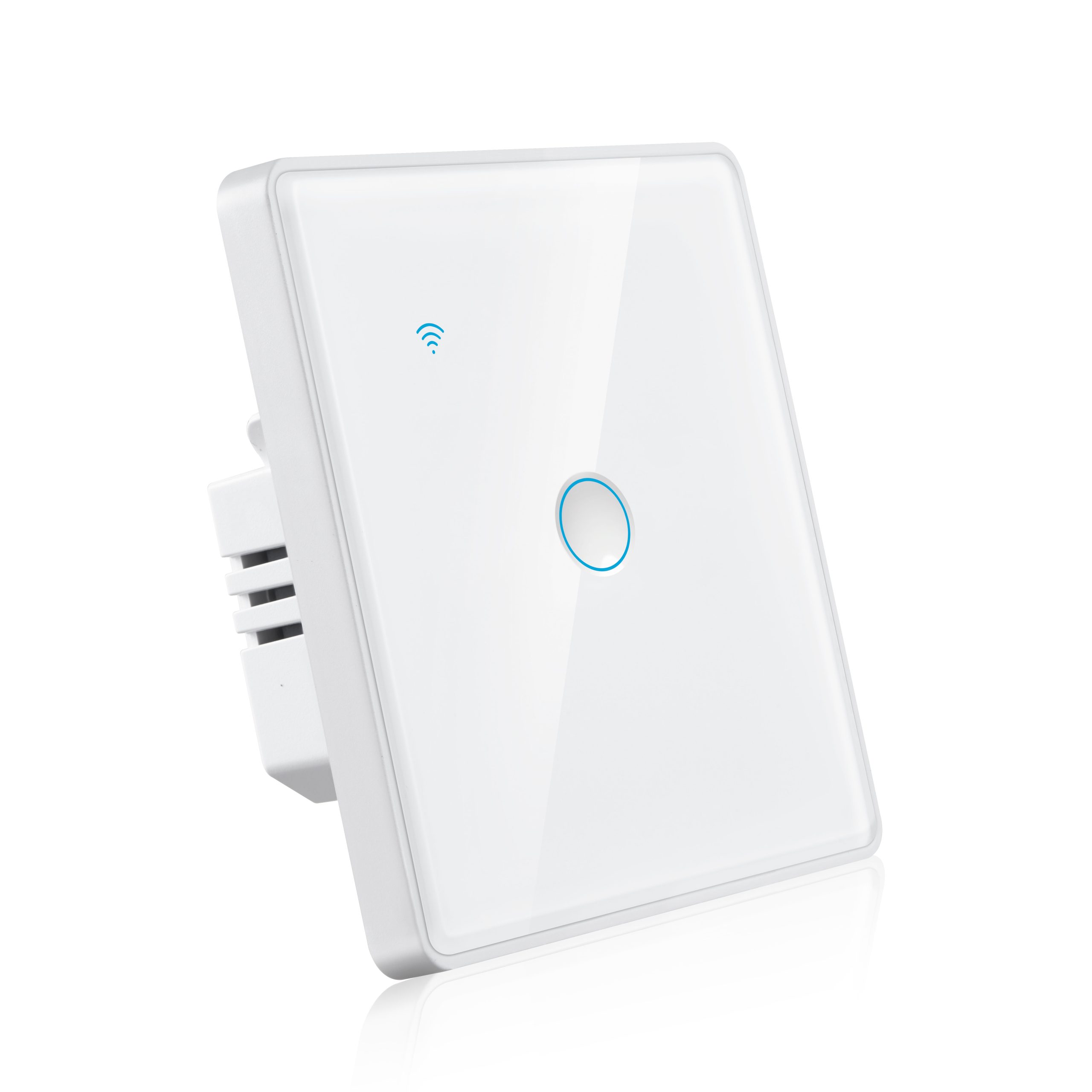 2.5D glass switch white 45 degree view