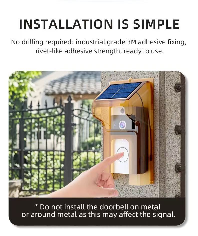 Solar doorbell stick and use installation