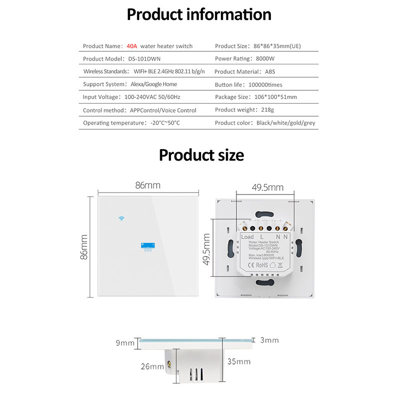 40A Air Conditioner Switch DS-101DWN – Heavy-Duty OEM/ODM Solution