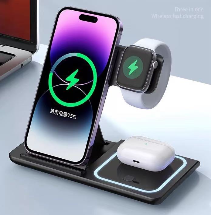 Three in one wireless fast charging station